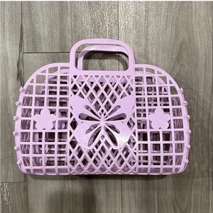 Plastic Tote Bag Basket Purpl OS